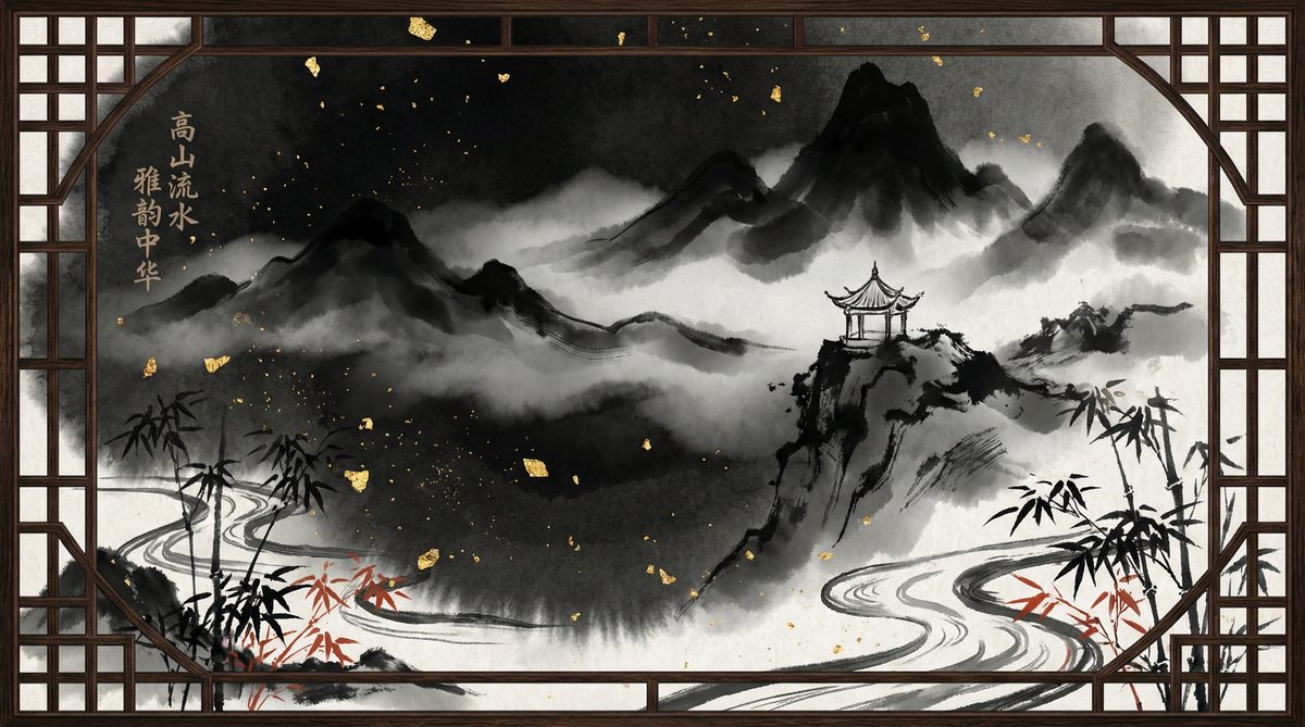 蘑菇视频 - 新中式水墨山水意境